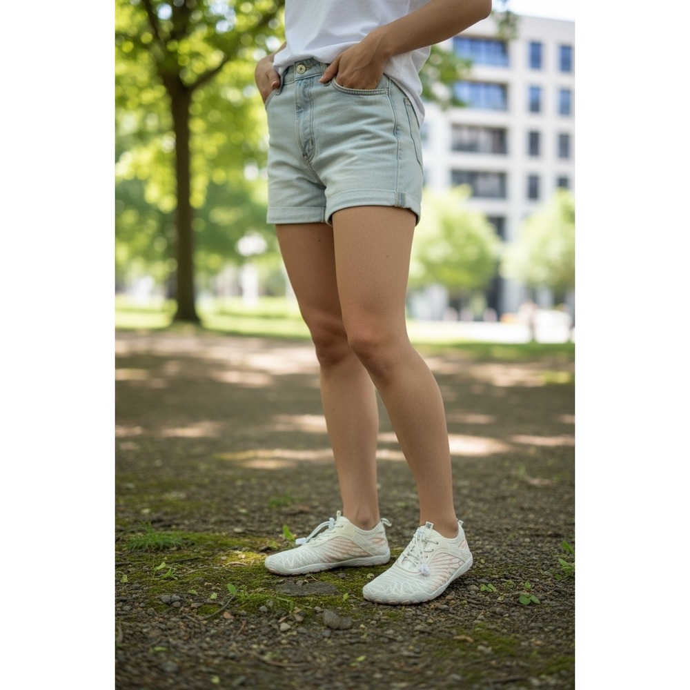 HF Barefoot Water Shoes Women's 36 Pink White Minimalist Quick Dry Slip-On‎